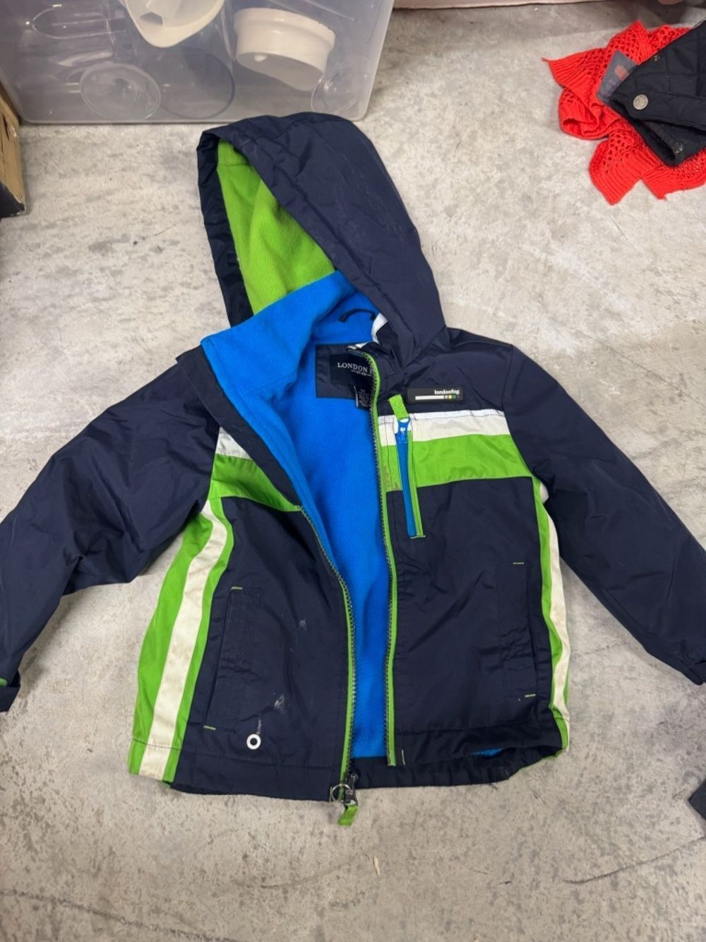 LONDON FOG - Kids 3T Winter Jacket - Blue & Green Like NEW